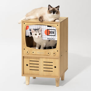 Wooden TV Cat House